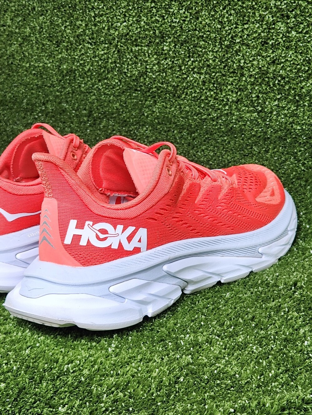 Hoka Clifton Edge Women’s Running Shoe - Coral/White - Picture 6 of 16